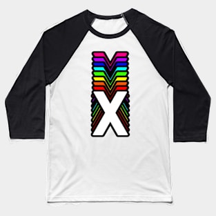 Rainbow Letter, X Baseball T-Shirt